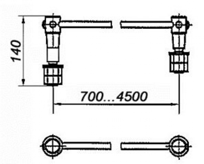 Соединитель электротяговый с обычным и эластичным проводом сечением 70, 95, 120мм2 и одним удлиненным штепселем: