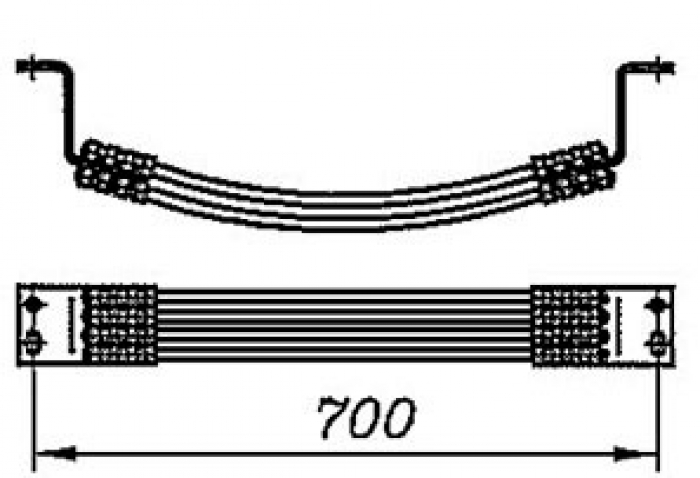 Перемычка междроссельная с обычным и эластичным проводом сечением 70,95,120мм2 на 8 проводов длинной 700мм: