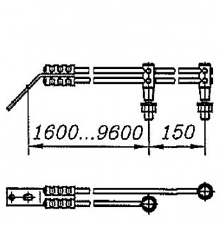 Перемычка дроссельная с обычным и эластичным проводом сечением 95мм2 на 4 провода:
