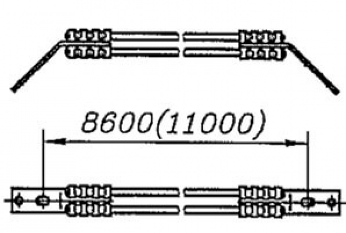 Перемычка междроссельная с обычным и эластичным проводом сечением 70,95,120мм2 на 4 провода: