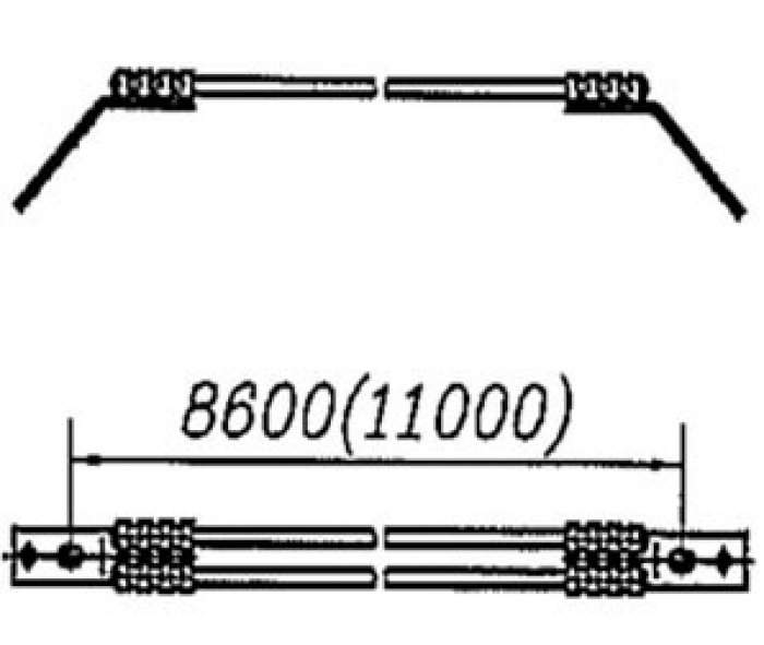 Перемычка междроссельная с обычным и эластичным проводом сечением 70,95,120мм2 на 2 провода: